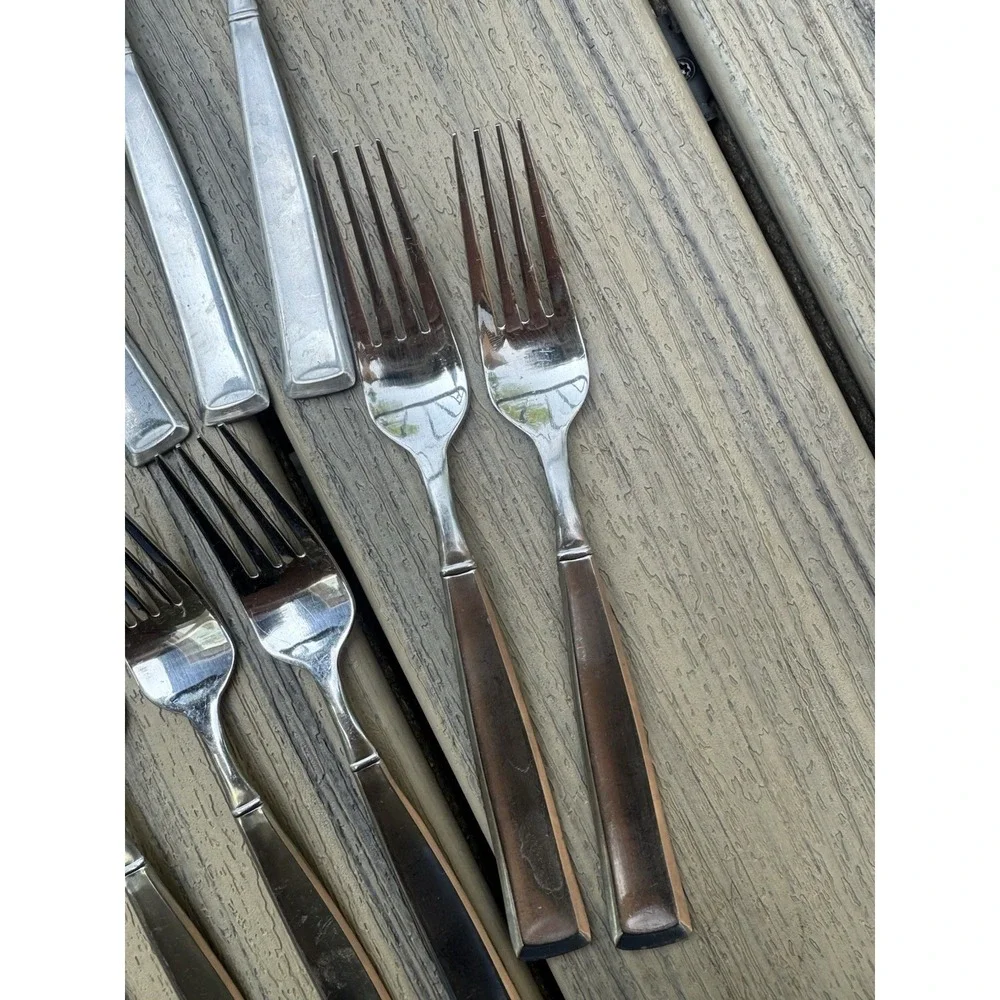 Towle Flatware Set Stainless Steel Forks Spoons Lot 10 Pieces Rare Simple Design